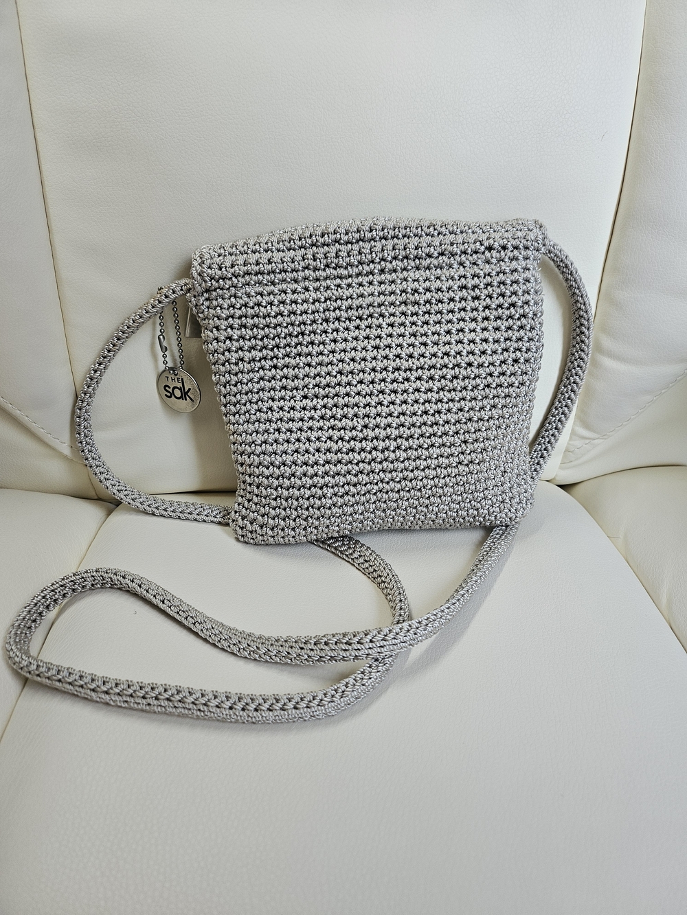 The Sak Light Gray Crochet Crossbody Bag - Picture 7 of 8